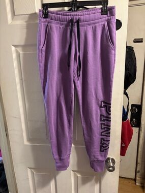 PINK Victoria's Secret Purple Jogger Pants with Black Logo